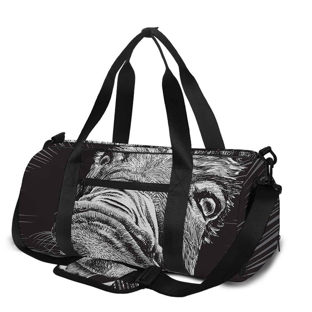 Black And White Crazy Donkey Print Gym Bag