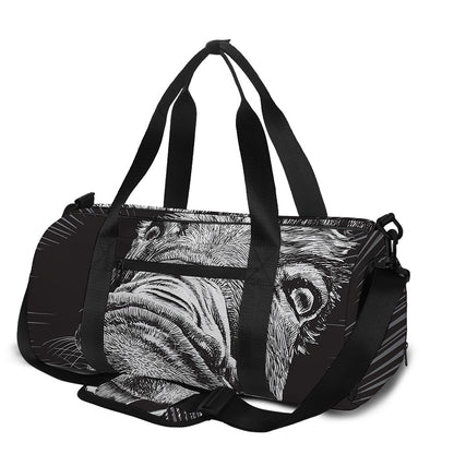 Black And White Crazy Donkey Print Gym Bag