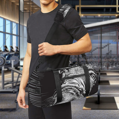 Black And White Crazy Donkey Print Gym Bag