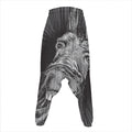 Black And White Crazy Donkey Print Hammer Pants