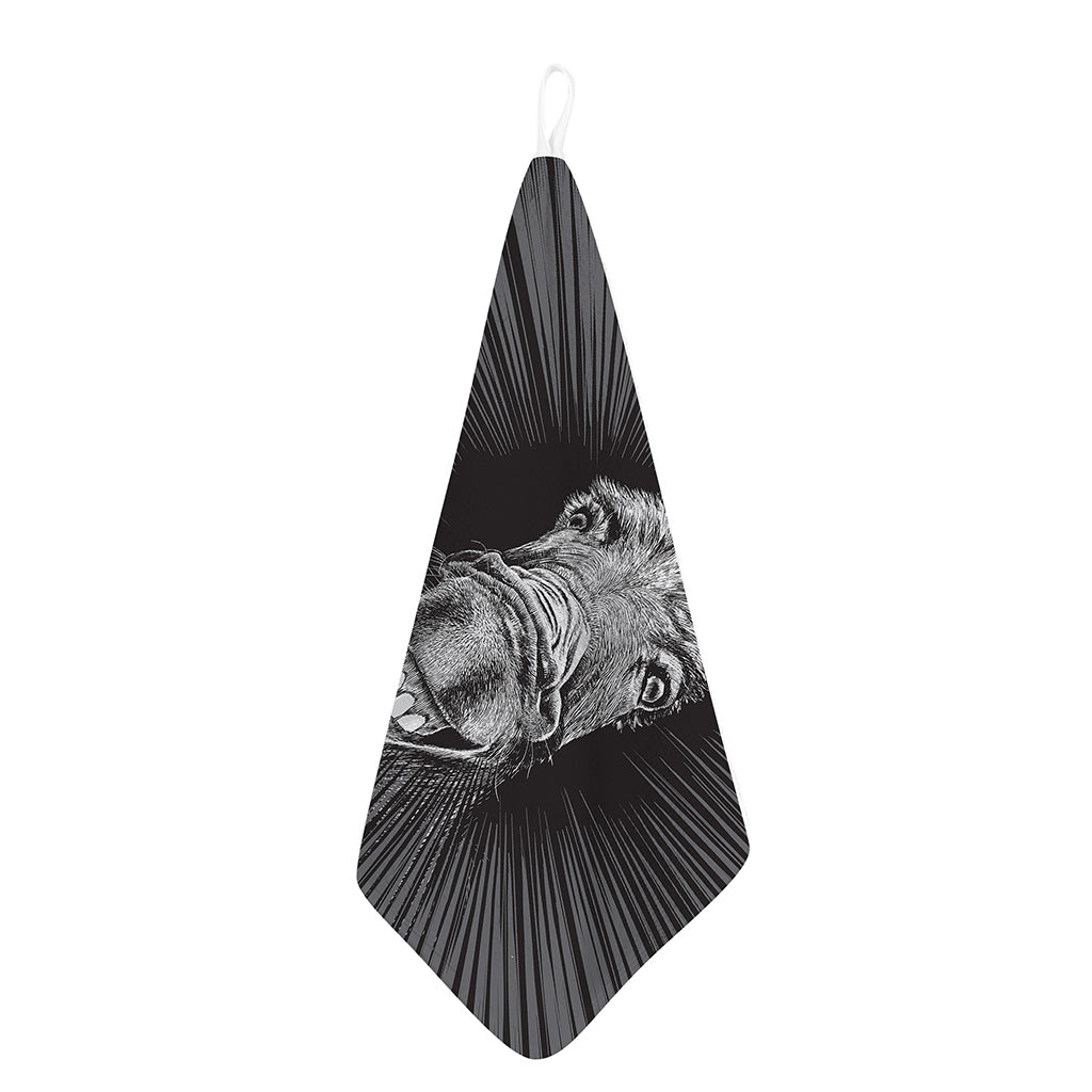 Black And White Crazy Donkey Print Hand Towel