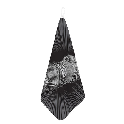 Black And White Crazy Donkey Print Hand Towel