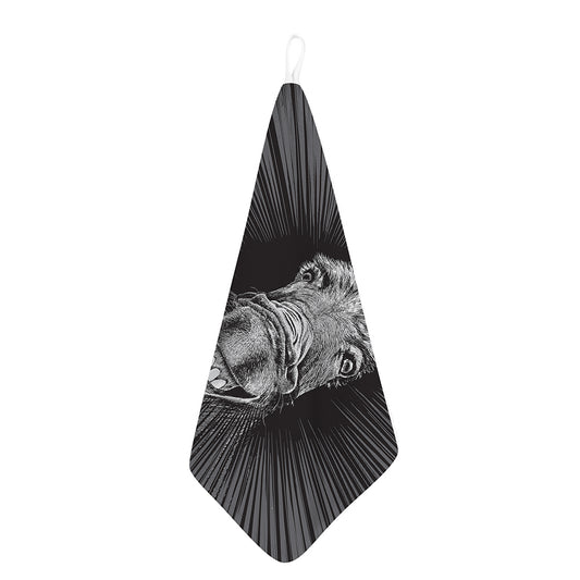 Black And White Crazy Donkey Print Hand Towel