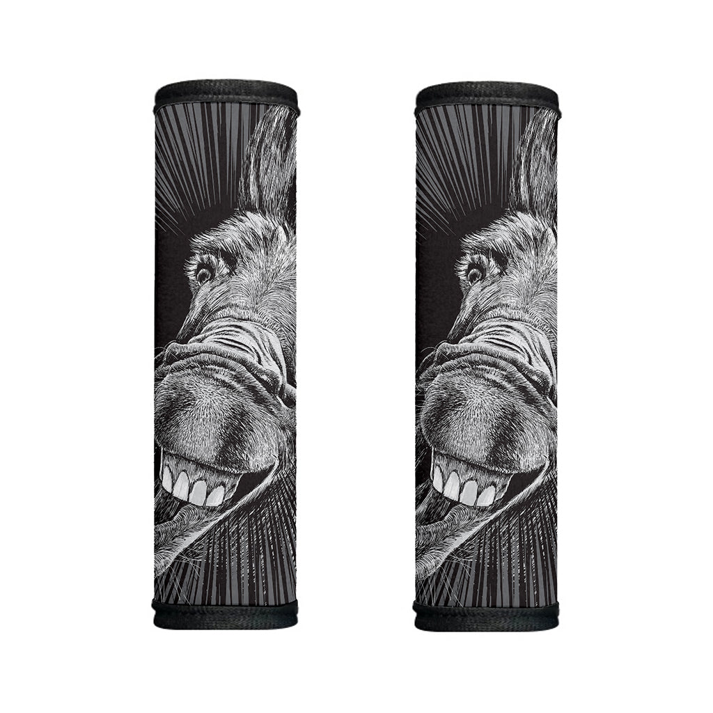 Black And White Crazy Donkey Print Handle Covers