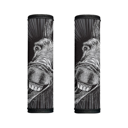 Black And White Crazy Donkey Print Handle Covers