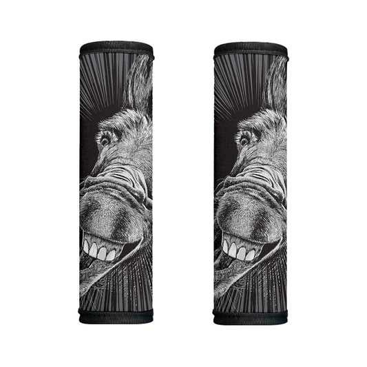 Black And White Crazy Donkey Print Handle Covers