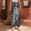 Black And White Crazy Donkey Print Harem Pants
