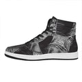 Black And White Crazy Donkey Print High Top Leather Sneakers