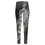 Black And White Crazy Donkey Print High-Waisted Pocket Leggings