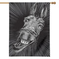 Black And White Crazy Donkey Print House Flag