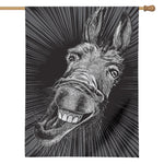 Black And White Crazy Donkey Print House Flag