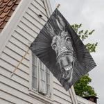 Black And White Crazy Donkey Print House Flag