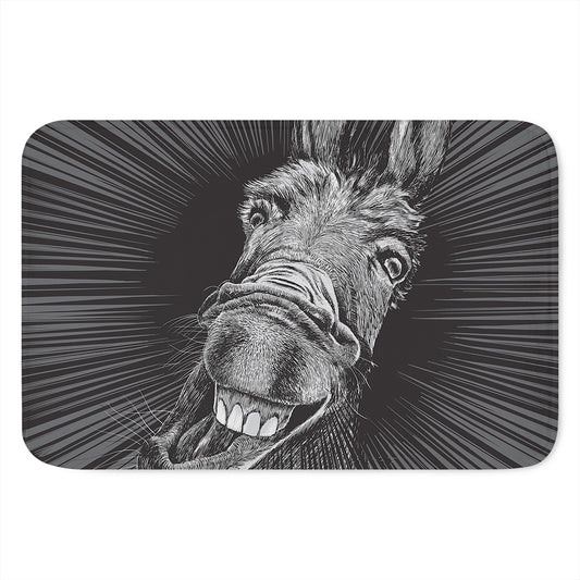 Black And White Crazy Donkey Print Indoor Door Mat