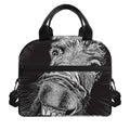 Black And White Crazy Donkey Print Insulated Lunch Bag