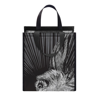 Black And White Crazy Donkey Print Insulated Lunch Tote