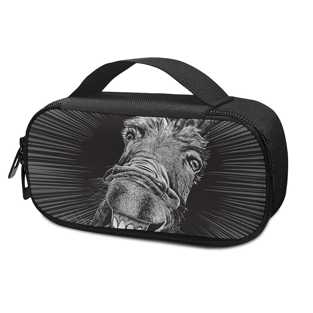 Black And White Crazy Donkey Print Insulin Cooler Travel Case