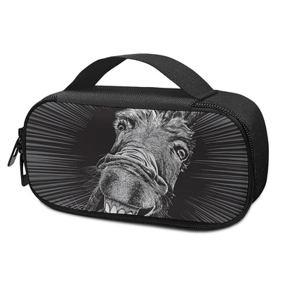 Black And White Crazy Donkey Print Insulin Cooler Travel Case