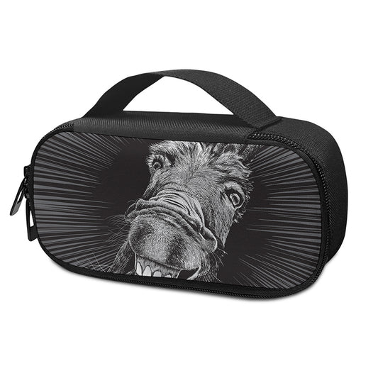Black And White Crazy Donkey Print Insulin Cooler Travel Case