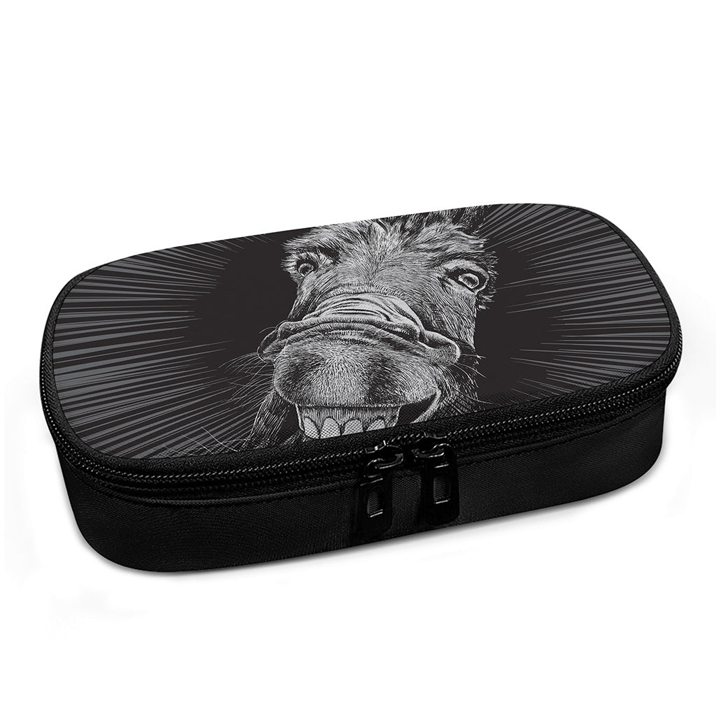 Black And White Crazy Donkey Print Insulin Cooler Travel Case