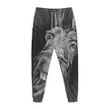 Black And White Crazy Donkey Print Jogger Pants