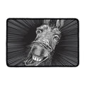 Black And White Crazy Donkey Print Kitchen Mat
