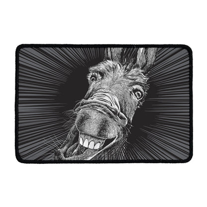 Black And White Crazy Donkey Print Kitchen Mat