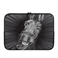 Black And White Crazy Donkey Print Laptop Sleeve