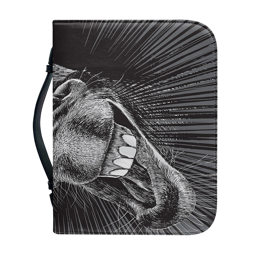 Black And White Crazy Donkey Print Leather Bible Cover