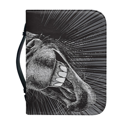 Black And White Crazy Donkey Print Leather Bible Cover