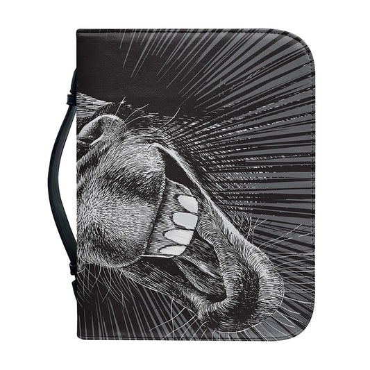 Black And White Crazy Donkey Print Leather Bible Cover