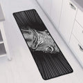 Black And White Crazy Donkey Print Long Kitchen Mat