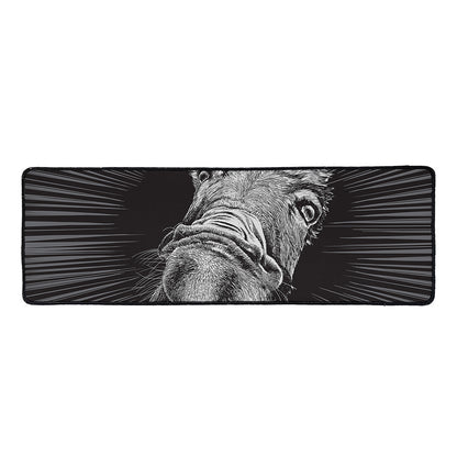 Black And White Crazy Donkey Print Long Kitchen Mat