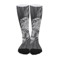 Black And White Crazy Donkey Print Long Socks