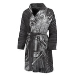 Black And White Crazy Donkey Print Men's Bathrobe