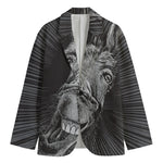 Black And White Crazy Donkey Print Men's Blazer