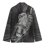 Black And White Crazy Donkey Print Men's Blazer