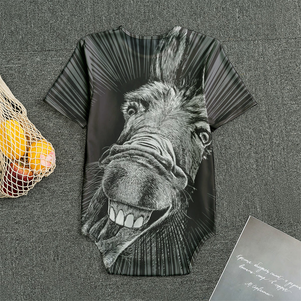 Black And White Crazy Donkey Print Men's Bodysuit