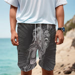 Black And White Crazy Donkey Print Men's Cargo Shorts