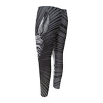 Black And White Crazy Donkey Print Men's Compression Pants