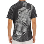 Black And White Crazy Donkey Print Men's Deep V-Neck Shirt