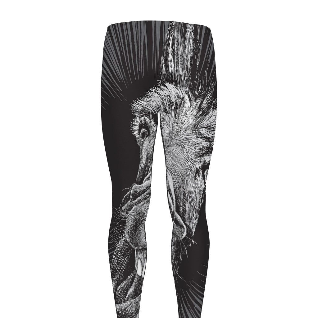 Black And White Crazy Donkey Print Men's leggings
