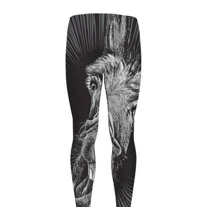Black And White Crazy Donkey Print Men's leggings