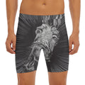 Black And White Crazy Donkey Print Men's Long Boxer Briefs