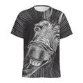 Black And White Crazy Donkey Print Men's Athletic T-Shirt