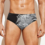 Black And White Crazy Donkey Print Men's Swim Briefs