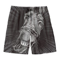 Black And White Crazy Donkey Print Men's Swim Trunks