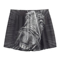 Black And White Crazy Donkey Print Mesh Shorts