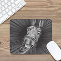 Black And White Crazy Donkey Print Mouse Pad