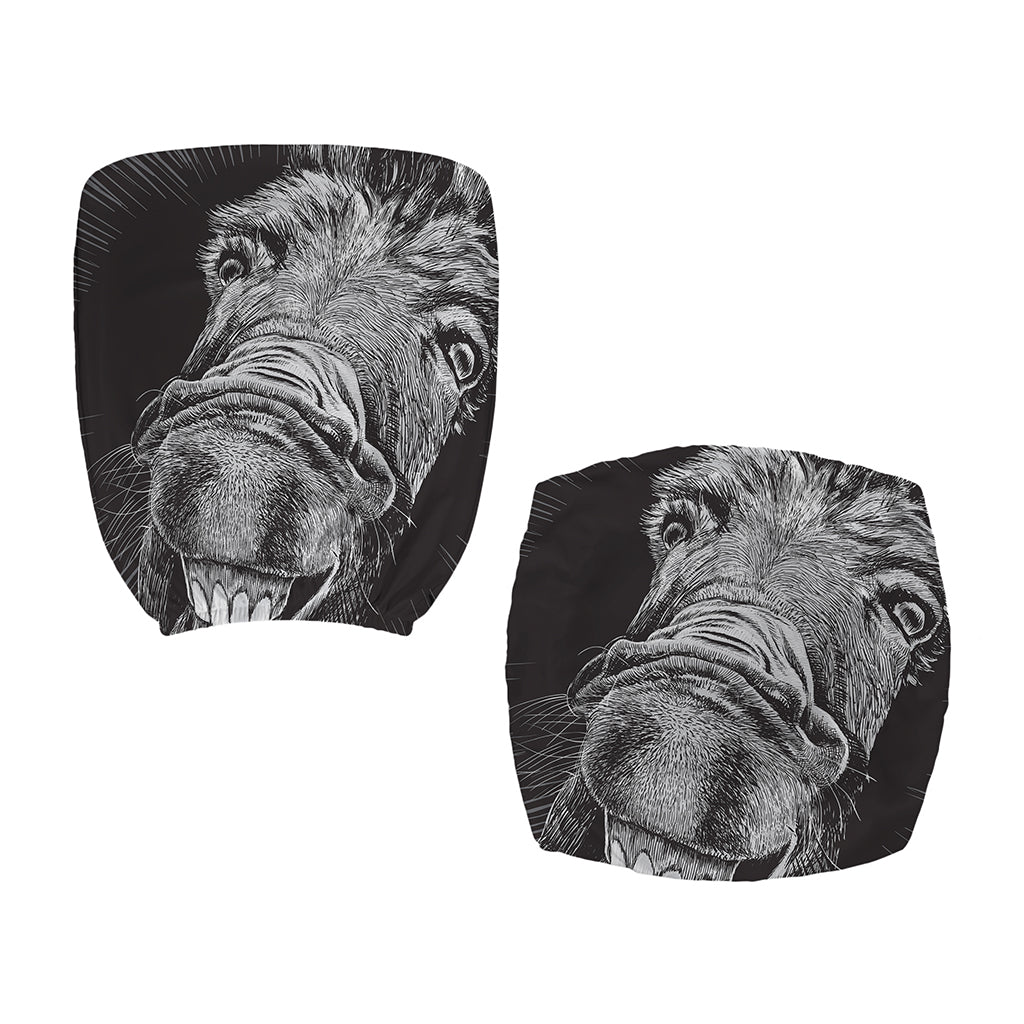 Black And White Crazy Donkey Print Office Chair Cover