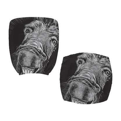 Black And White Crazy Donkey Print Office Chair Cover